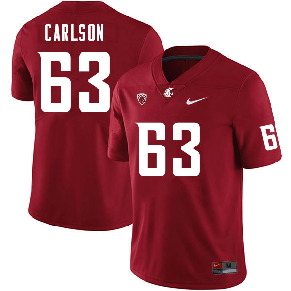 Washington State Cougars #63 Carter Carlson College Football Jerseys Sale-Crimson